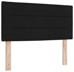 Cama Box com Colchão &amp; Luz LED Preta 120x190 cm Tecido