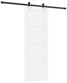 Porta Deslizante vidaXL com Conjunto de Ferragens Branca 73.5x198.5 cm