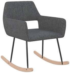 vidaXL Cadeira de baloiço tecido cinzento-escuro