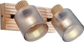 Foco Inteligente Madeira com Vidro Fumado 2-Luzes Rotativo e Inclinável incl. WiFi G45 - Gracy