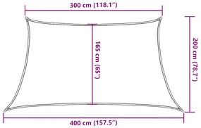 Para-sol estilo vela 160 g/m² 3/4x2 m PEAD cinzento-acastanhado