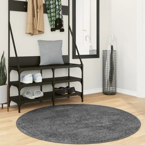 vidaXL Tapete de pelo curto OVIEDO Ø 120 cm antracite