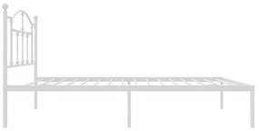 Estrutura de cama com cabeceira 75x190 cm metal branco