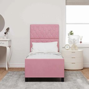 Cama vidaXL Rosa 80x200 cm Veludo