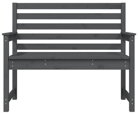 Banco de jardim 109x48x91,5 cm madeira de pinho maciça cinzento