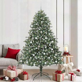 vidaXL Árvore de Natal Artificial Verde 210 cm PVC, Plástico e Aço