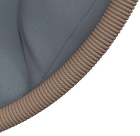 Cadeira forma de ovo suspensa c/ suporte vime/aço cinza-claro