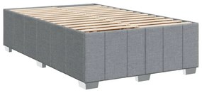 Cama boxspring com colchão 120x190 cm tecido cinzento-claro