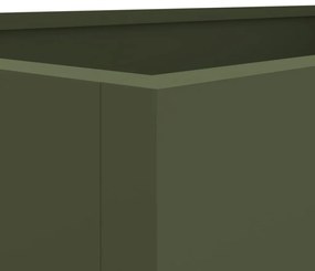 Vaso/floreira 62x47x46 cm aço verde azeitona
