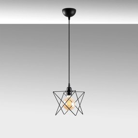 Candeeiro de Teto Akkas – Preto – Diâmetro 24 cm, Altura Ajustável 30-