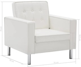 Poltrona em couro artificial branco