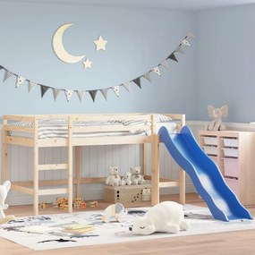 vidaXL Cama alta para criança com escorrega 80x200 cm pinho maciço
