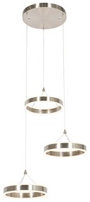 Candeeiro de suspensão redondo em aço com LED regulável em 3 níveis 3-luzes - Lyani Design