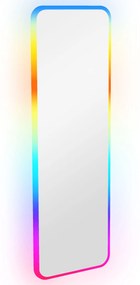 HOMCOM Espelho de Corpo Inteiro com Luzes LED 120x40 cm Espelho de Parede com Iluminação em 7 Cores RGB e Função de Memória Prata | Aosom Portugal