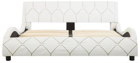 Estrutura de cama 140x200 cm couro artificial branco