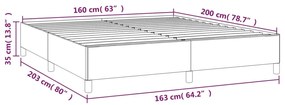 Estrutura de cama 160x200 cm couro artificial cor crème