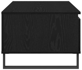 Mesa de centro vidaXL Preto Carvalho 90x50x36,5 cm Madeira engenheirad