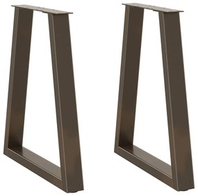 Pés para mesa de jantar em formato de V, 2 peças, aço natural, 60x(72-
