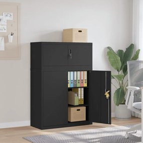 vidaXL Arquivador 90x40x130 cm aço preto