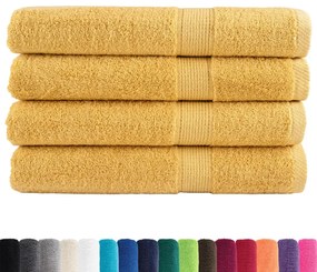 Toalhas premium SOLUND 4 pcs 100x200 cm 600 gsm dourado