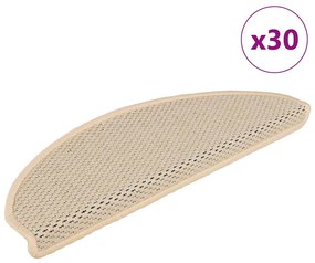 vidaXL Tapetes escada adesivos aspeto sisal 30 pcs 65x21x4 cm berbere