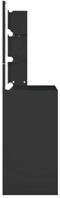 Toucador com luzes LED 74,5x40x141 cm preto