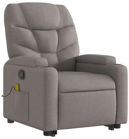 Poltrona elevatória de massagens tecido cinzento-acastanhado