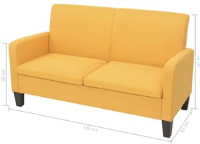 Conjunto de sofás 2 pcs tecido amarelo