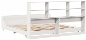 Cama sem colchão 180x200 cm madeira de pinho maciça branco