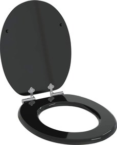 vidaXL Assento de Sanitário com Fechamento Suave Preto 44 x 38 cm