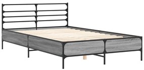 Estrutura de cama 140x200 cm derivados de madeira/metal