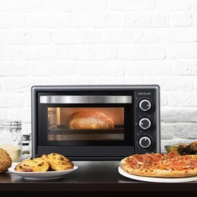 Mini-forno de convecção de 26 litros Bake&Toast 2600 Black 4Pizza com pedra especial para pizzas e 6 funções diferentes.