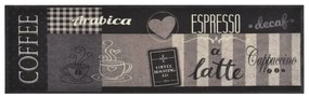 Tapete de cozinha lavável 45x150 cm veludo padrão café preto