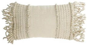 Kave Home - Capa almofada Marcie de algodão e lã branco 30 x 50 cm