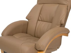 Cadeira de massagem com repousa-pés em pele sintética cor de areia FORCE Beliani