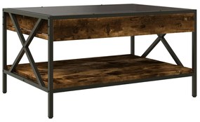 Mesa de centro luzes LED Infinity 70x50x38 cm carvalho fumado