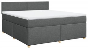 Cama com molas/colchão 180x200 cm tecido cinzento-escuro