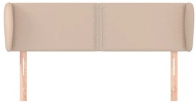 Cabeceira cama abas couro artificial 147x23x78/88 cm cappuccino