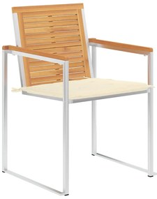 Cadeiras de jardim 8 pcs c/ almofadões madeira de teca maciça