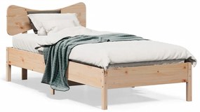 vidaXL Cama sem colchão 75x190 cm madeira de pinho maciça