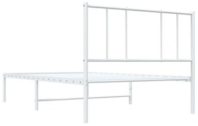 Estrutura de cama em metal com cabeceira 107x203 cm branco