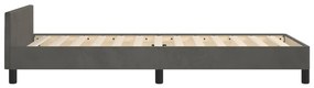 Estrutura de cama sem colchão 90x190 cm veludo cinzento-escuro