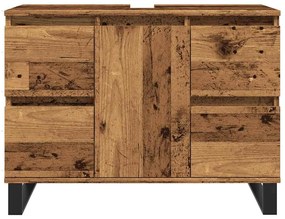 Armário lavatório WC 80x33x60cm derivados madeira madeira velha