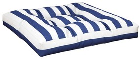 Almofadão para sofá de paletes 80x80x12 cm tecido azul/branco