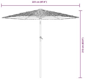 Guarda-sol de jardim com poste de aço 223x223x213 cm azul