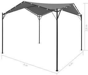 Gazebo 4x4 m antracite