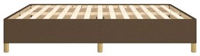Estrutura de cama sem colchão 180x200 cm tecido castanho-escuro