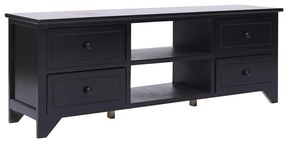 Móvel de TV 108x30x40 cm madeira paulownia maciça preto
