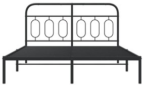 Estrutura de cama com cabeceira 140x200 cm metal preto