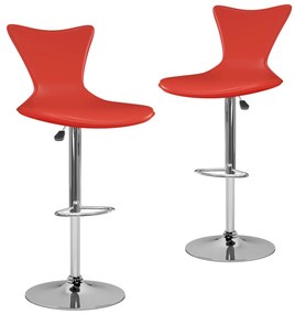 vidaXL Bancos de bar 2 pcs couro artificial vermelho